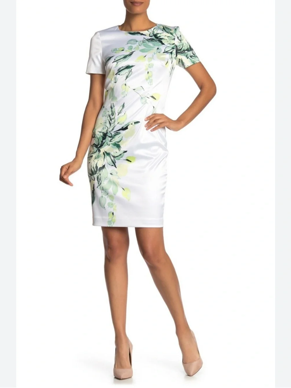 fit and flare casual dress Plus Size Summer Casual Minimalist Embroidered Fit & Flare Short Dress –  Canary Houze main image 0